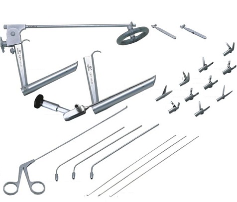 Bộ dụng cụ vi phẫu thanh quản Mattes - Đức
